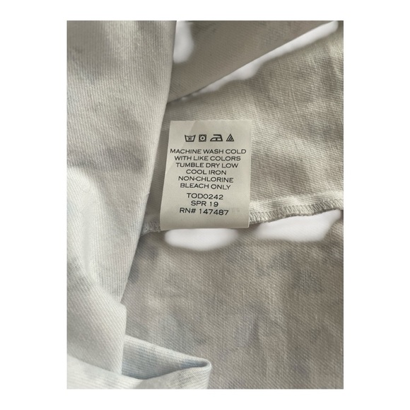 NWT Draper James Printed Denim Popover Top in Magnolia White Short Sleeve Top - Picture 8 of 8